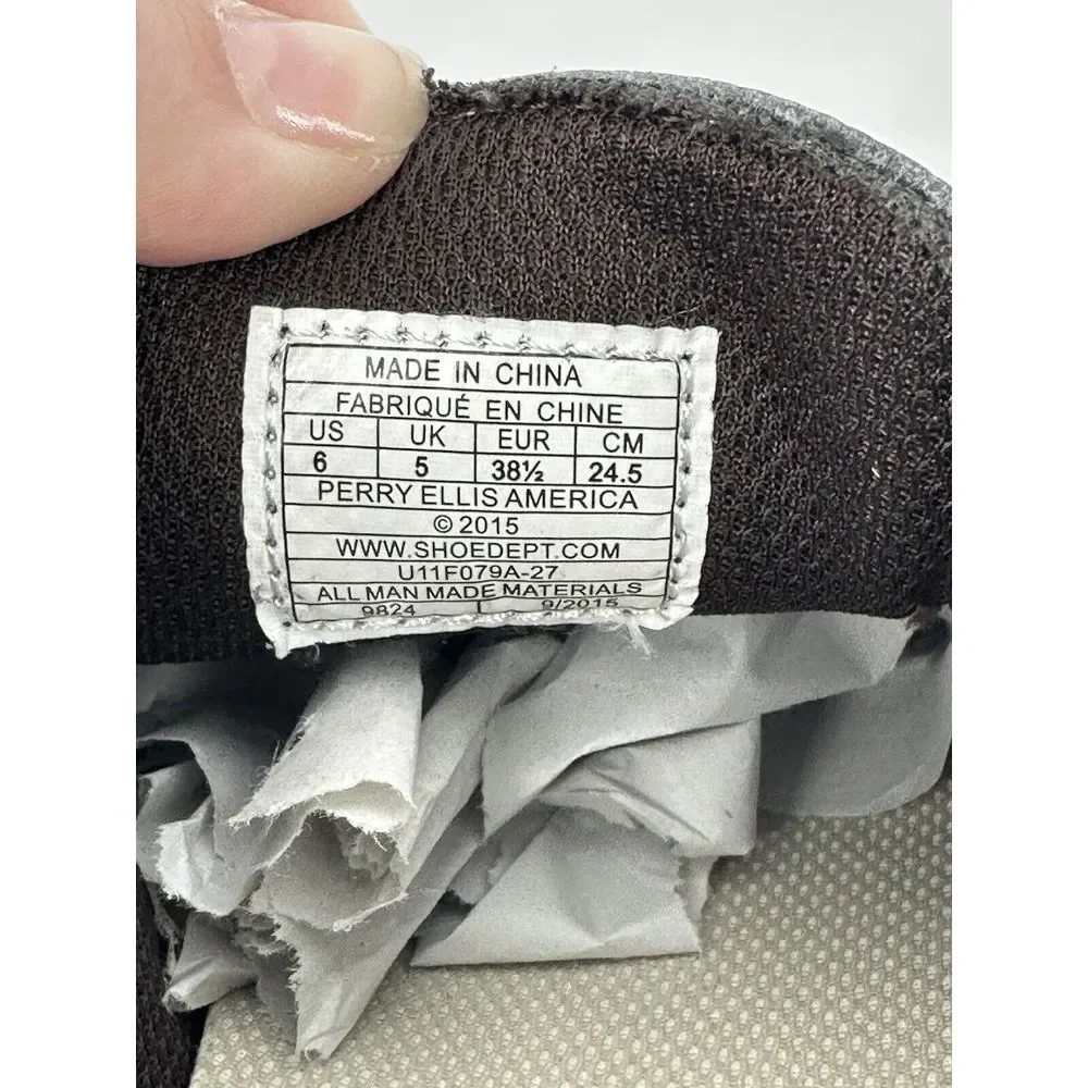 Perry Ellis America Prepp Loafer Brown Leather Fashion Loafers Mens Size 6‎